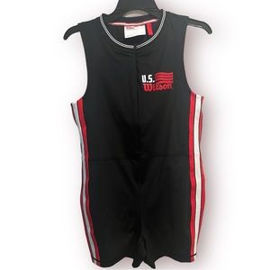 Wilson Jumpsuit Womens US Wilson Goal Bodysuit Black Size Large Romper Tennis